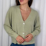 CARDIGAN CANELADO VERDE PISTÁCHIO