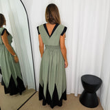 CONJUNTO TOP E SAIA VERDE E PRETO
