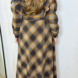 VESTIDO ESCOCÊS TELHA