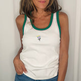 TOP BRANCO COM BORDADO