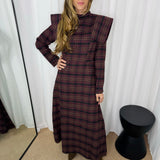 VESTIDO FAZENDA ESCOCÊS BORDEAUX