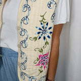 COLETE CRU FLORES BORDADAS