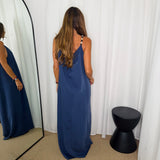 VESTIDO AZUL MARINHO PEDRAS