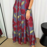 VESTIDO BORDEAUX ESTAMPADO