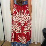 VESTIDO ESTAMPADO COM BARRA