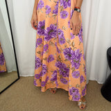 VESTIDO SALMÃO FLORES LILÁS
