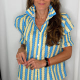 CAMISA GOLA FAVOS AMARELO E AZUL