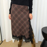 SAIA MIDI ESCOCÊS COM RENDA