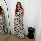 CONJUNTO TOP E SAIA PRETO FOLHAS