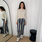 CALÇAS AZUIS ESTAMPADAS