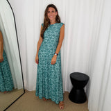 VESTIDO FLORES TURQUESA