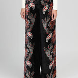 BF - CALÇAS VELUDO PRETAS ESTAMPADO