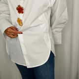 CAMISA BRANCA FLORES
