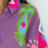 CAMISEIRO ROXO BORDADOS