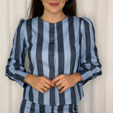 CASACO RISCAS AZUL JEANS