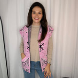 COLETE MALHA ROSA CORNUCÓPIAS