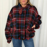 CASACO ESCOCÊS BORDEAUX E AZUL