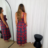 VESTIDO AZUL MARINHO FLORES
