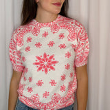 T-SHIRT MALHA BANDANAS CORAL