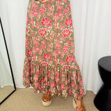 VESTIDO CAQUI FLORES