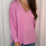 CAMISOLA MALHA DECOTE CANELADO ROSA