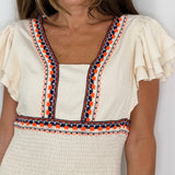 VESTIDO CRU COM DEBROADO