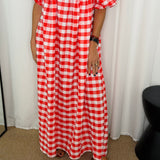VESTIDO VICHY VERMELHO