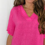 VESTIDO LINHO ROSA