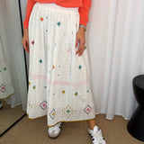 SAIA BRANCA BORDADOS