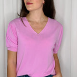 T-SHIRT MALHA FRIA ROSA