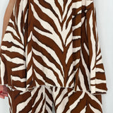 CONJUNTO TOP E CALÇAS ZEBRA CASTANHO