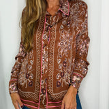 CAMISA FLUIDA CAMEL ESTAMPADO BANDANAS