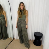 CALÇAS ESCOCÊS VERDE COM CINTO