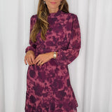 VESTIDO BORDEAUX FLORES