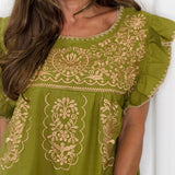 KAFTAN VERDE BORDADOS