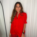 CAMISA GOLA FAVOS MANGA CURTA VERMELHA