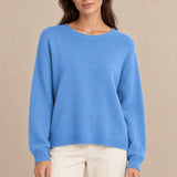CAMISOLA MALHA DECOTE REDONDO AZUL