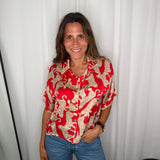 CAMISA VERMELHA LEOPARDO