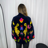 BF - KIMONO VELUDO AZUL MARINHO BORDADOS