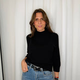 CAMISOLA MALHA MEIA GOLA PRETA CURTA