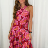 VESTIDO ROSA ESTAMPADO