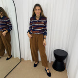 CALÇAS BAGGY BOMBAZINE CAMEL