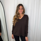 CAMISOLA MALHA CASTANHA