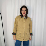 CASACO BEGE GOLA BOMBAZINE