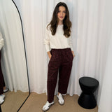 CALÇAS BAGGY ANIMAL PRINT BORDEAUX