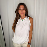 TOP CREPE BRANCO COM PEDRAS