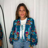 BOLERO AZUL BORDADOS