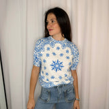 T-SHIRT MALHA BANDANAS AZUL