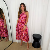 VESTIDO ROSA ESTAMPADO