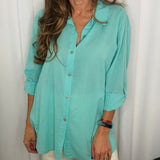 CAMISA ALGODÃO VERDE ÁGUA